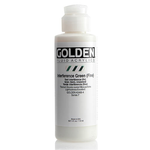 Golden, Fluid Acrylic, Paint, 4oz, Interference Green (Fine)